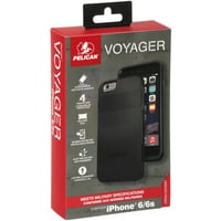 Pelican Voyager Rugged Case с стомана, кобур и протектор на екрана за iPhone 6, Black