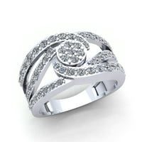 Натурален 1к кръгъл шлифован диамантен Дамски Булчински кръстосан юбилеен годежен пръстен Солид 10к роза, бяло или жълто злато х си2