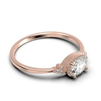 Арт нувеа 1. Карат овален шлифован диамантен моасанит достъпен годежен пръстен, изискан моасанит венчален пръстен в 10к солидно Розово злато подарък за нея, обещаващ пръстен, подарък за годишнина