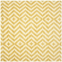 Cambridge Adella Geometric Striped Wool Area Rug, злато от слонова кост, 6 '6' квадрат