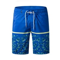 Caveitl мъжки къси панталони Атлетични, мъжки хавайски къси панталони еластични талии джобни джобни тънки фит