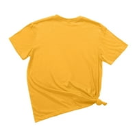 Върхове за жени Лятна ежедневна разхлабена тениска за печат кръгла врата пуловер върхове S-XXL
