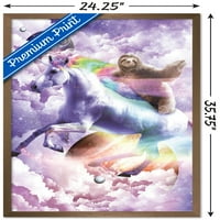 Джеймс Букър - Епичен космически ленив езда на плакат за стена на еднорог, 22.375 34 в рамка