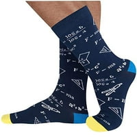 Fesfesfes clearance мъже телешки високо чорапи печат прекрасни средни чорапи за домашни чорапи за домашни спортове