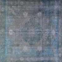 Ahgly Company Machine Wareable Indoor Rectangle Traditional Light Slate Grey Area Rugs, 7 '10'