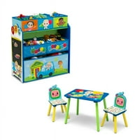 Комплект игрална стая за малко дете - включва кутия за съхранение на играчки за игра, синьо зелено