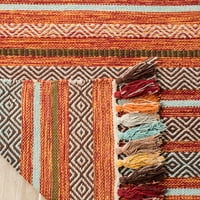 Монтаук Лоренцо райе памучен килим, ръжда мулти, 5 '8'