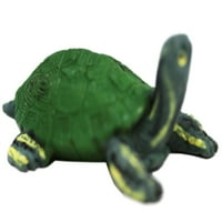 Фигура на костенурката със зелена черупка с бледосиви крайници и глава