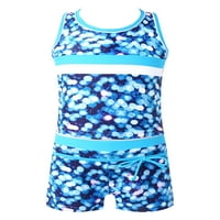 Tiaobug деца момичета бански костюми танкени комплект резервоар TOP+BOYSHORT Summer Beachwear