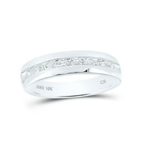14k бяло злато диамантен сватбена лента пръстен cttw