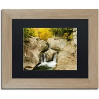 Търговска марка изобразително изкуство есен на водопада платно изкуство от Майкъл Бланшет фотография Черен мат, Рамка от бреза