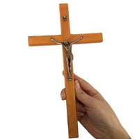 Уаамиго дървен кръст за стена, Исус християнски висящ орнамент за декорация на домашна църква, католически молитвен подарък
