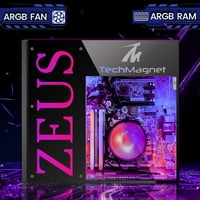 Игрален настолен компютър, Intel I 4 -ти ген, Techmagnet Zeus Pro 6, AMD R 6400, 8GB RAM ARGB, 1TB SSD + 4TB HDD, RGB модели на предния панел, RGB комплект, Win Pro
