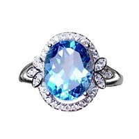 yuehao пръстени винтидж меден пръстен дами цирконов пръстен размер сини пръстени