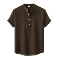 Голф ризи за мъже лятна ежедневна солидна риза с къс ръкав с яка риза блуза върхове кафяви