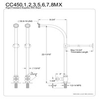 Kingston Brass CC твърди свободни доставки със спирки, полиран месинг