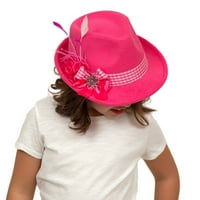 Розова дамска шапка с щифт и пера Edelweiss