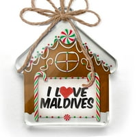 Орнамент Отпечатан Едностранно Обичам Малдивите Коледа Неонблонд
