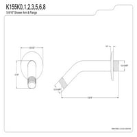 Kingston Brass K155K душ Scape 6 Душ ръка с фланец, полиран хром