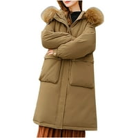 Леки тренч палта за жени модни екстремни студено време изхождат джобни разхлабени термично тежко яке на парка