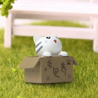 Fusipu Kitten Model Прекрасна градинарска кукла PVC Solid Model Desktop Ornyments Mini Cardboard Bo Cat Cartoon Animal Figrines Garden Decoration