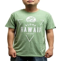 Остров екипаж Хавай бленд Поли тениска тропическа палма, Светло зелено, М
