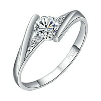 Бижута годежа с размер на подарък Сватба на жените възпоменания пръстен 5- Пръстени Обещани пръстени Розов пръстен Комплект от неръждаема стомана обикновени пръст