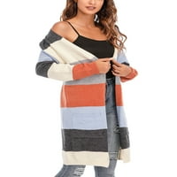Жилетка пуловери за жени стилен цвят шевове Дамски пуловери Дълъг ръкав зимни пуловери Алсол Ламеса