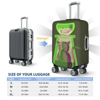 Протектор за покритие на багаж за пътуване, котешка кражба на риба изкуство зелени куфари за багаж, размер x-голям размер