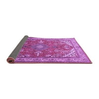 Ahgly Company Indoor Square Medallion Purple Traditional Area Rugs, 4 'квадрат