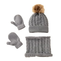 Cuoff Toddler Baby Knit Hats Шал зимни топли капачки ръкавици с шал за кръг контур