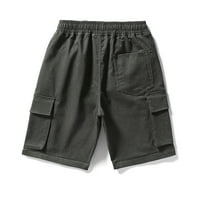 Мъжки солидни товарни къси панталони модерни класически кюшети спокойни годни летни ежедневни панталони за шорти с джобове с много джобове