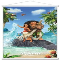 Disney Moana - висок пет плакат за стена с дървена магнитна рамка, 22.375 34