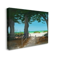Ступел индустрии велосипеди на плажа Парк далечно лято океана природа живопис галерия увити платно печат стена изкуство, дизайн от Робърт Джонсън