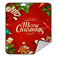 Джинджифилова къща коледно дърво клон червено Бери Коледа топка отглеждане свещ бонбони тръстика хвърлят одеяло руно одеала плюшено одеяло