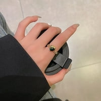 Yinguo ретро сърца пръстен женски дизайн Моден личностна пръстен, показател на пръстена на Свети Валентин