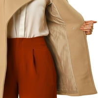 Уникални изгодни сделки Дамски щанд яка колан наклонени джобове Фронт Дълъг ръкав палто