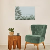 Уинууд студио Канвас сребристо сиво райско цветно и ботаническо Дърво Принт платно синьо Светло синьо 24х16