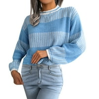 Pimfylm дамски пуловери пуловери пуловери Леки ръкави синьо s