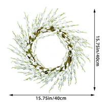 15.7 в изкуствена Форсития венец летни венци за входната врата, венци за домашна ферма Blue Cream Cluster венец флорален висящ декор за венец