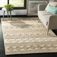 Natura Carly Geometric Braided Wool Area Rug, бежово слонова кост, 11 '15'