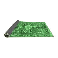 Ahgly Company Indoor Rectangle Animal Emerald Green Traditional Area Rugs, 8 '12'