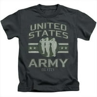 Армейски юнирани щати Армия- Непълнолетен с къс ръкав 18- Тие- въглен- голям 7