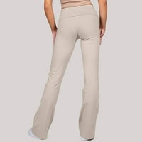 Женски гамаши със солиден цвят цвят тънък и кльощав висок талия с висок разтягане йога дълги панталони