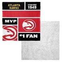 Атланта Хоукс НБА Цветен блок персонализирани коприна докосване Шерпа хвърлят одеяло
