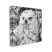 Ступел индустрии Модерен снежна сова портрет живопис галерия увити платно печат стена изкуство, дизайн от Джоузеф Маршал Фостър