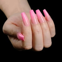 Фалшиви нокти Пълно покритие Градиент розов гола фалшива балерина за нокти за жени и момичета