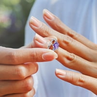 Симу пръстени от неръждаема стомана За Мъже Жени естествен аметист цирконий Сребърен пръстен мода сватба Сърце форма пръстен бижута всекидневен пръстен за жени минималистични персонализирани бижута