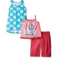 Комар детски момичета Пижама нощница, Топ и къси панталони спално облекло, Размер: 6-6Х