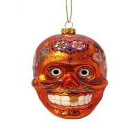 4 Ден на мъртвите оранжев блясък Украсени череп Хелоуин коледно украшение